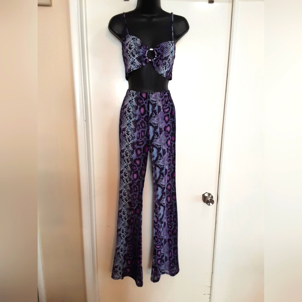 Purple Mesh ~2-Piece Lounge Set